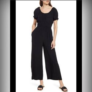 Madewell Sophia jumpsuit black stretch XL EUC style NE794